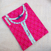 Women's Deep Pink U Neck Straight Cut Kurti